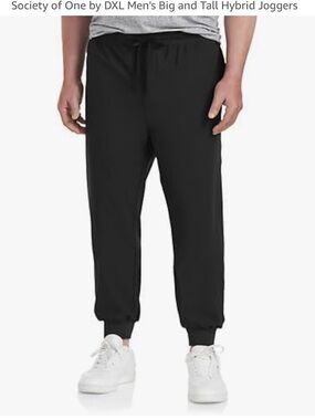 NWT Society of One Men’s 3XL Black Jogger Pants Big & Tall Moisture Wicking
